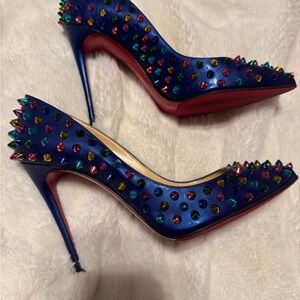 Christian Louboutin Blue Studded Heels